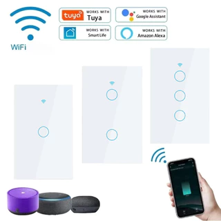 Interruptor De Parede Inteligente 1/2/3/ Touch Sensor Botão Sem Fio Neutro Voz Com Alexa Tuya em Oferta na Shopee