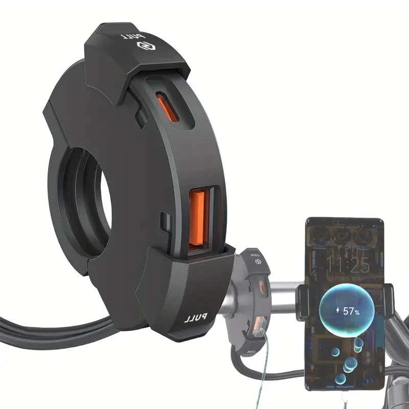 Carregador Universal QC3.0 Para Motocicleta USB De 48W Adaptador De Energia-C À Prova D'água