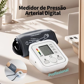 Medidor de pressão arterial digital braço aparelho de pressao arterialprofissional esfigmo manômetro portátil monitor em Oferta na Shopee