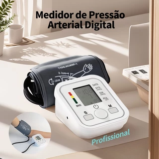 Medidor de pressão arterial digital braço aparelho de pressao arterialprofissional esfigmomanômetro manômetro portátil em Oferta na Shopee