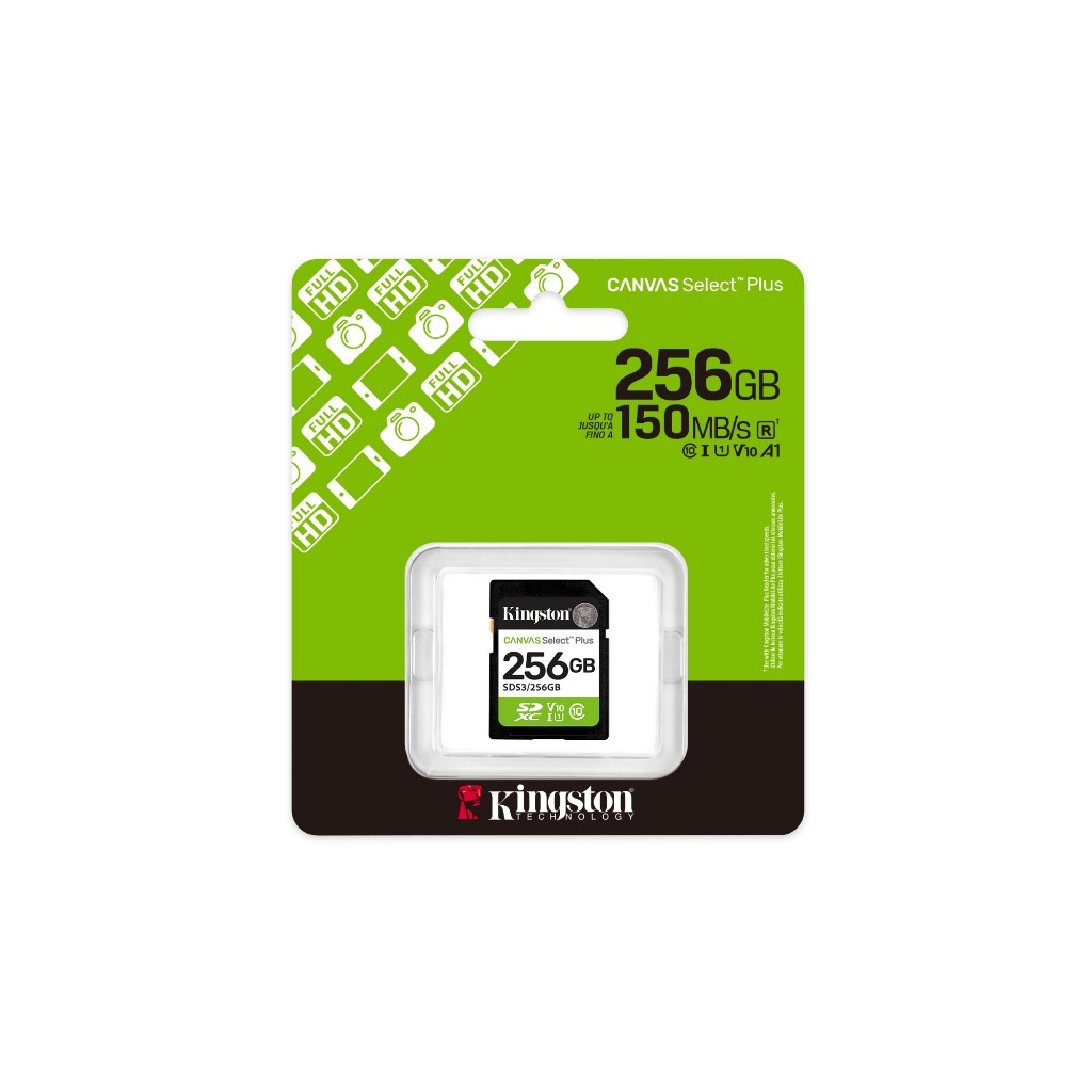 Kingston SD Canvas Select Plus 150MB/s Memory Card 256GB 512GB 1TB