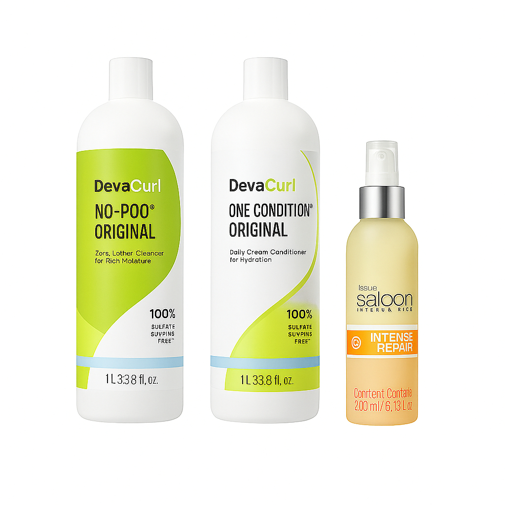 Kit Deva Curl Shampoo No Poo 1L + Condicionador One Condition 1L ...
