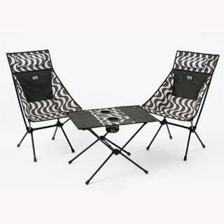 Kit BASK 2 Cadeiras Portátil com Encosto Alto e Travesseiro Removível Com Mesa Dobrável Ultraleve de Alumínio Leve em Oferta na Shopee