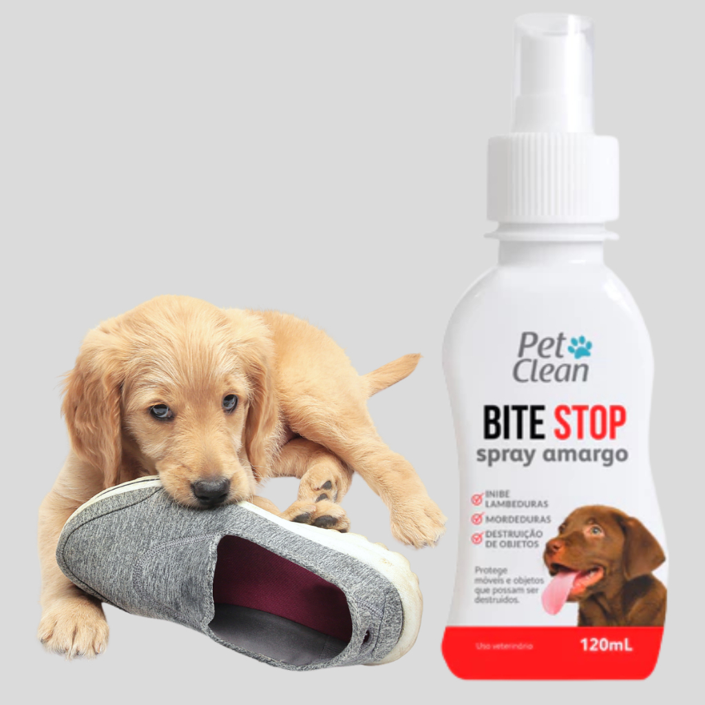 Bite Stop Pet Clean Spray Amargo Adestrador Anti lambida, Mordedura e ...