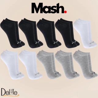 Kit Com 10 Pares De Meias Soquete Sapatinha Mash Feminina E Masculina Unissex Cores Básicas em Oferta na Shopee