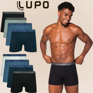 Kit De 4 Cuecas Originais Lupo Boxer Box Básica Em Algodão Cotton Com Elastano em Oferta na Shopee