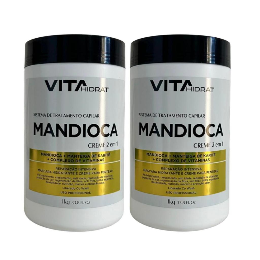 Kit 02 Unidades Creme Para Crescimento e Reparação dos Cabelos Mandioca ...