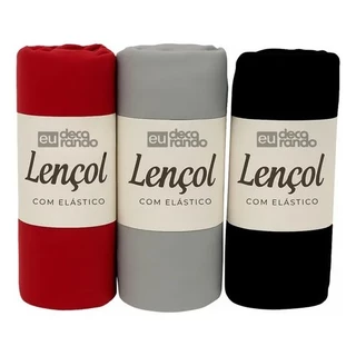 Kit 3 Lençól Solteiro 100% Algodão Com elástico Avulso Lençóis Varias Cores 200 Fios em Oferta na Shopee