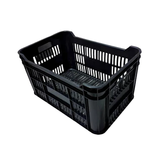 Caixa Plástica Preta Multiuso 49L - Ideal para Hortifruti, Frigorífico, Laticínios e Armazenamento