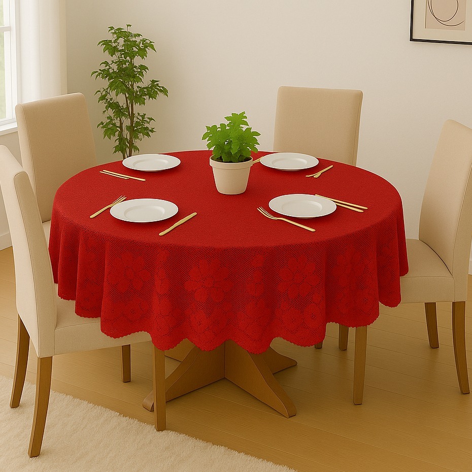Toalha De Mesa Redonda Para Mesa Redonda De Renda 1,50x1,50 Cm | Shopee ...