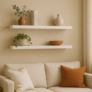 Kit Prateleiras MDF Branco Luxo Nicho Multiuso Sala Cozinha Quarto Banheiro Com Kit De Instalação em Oferta na Shopee