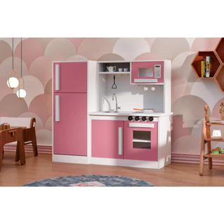 Cozinha Infantil Encanto Completa Com Geladeira 2 Cores Divertida