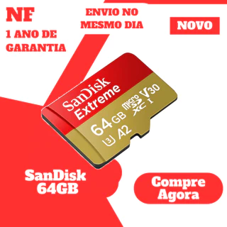 Cartão de Memória SanDisk Extreme com Adaptador SD 64GB / 128GB