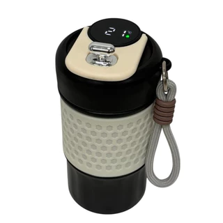 Copo Térmico 350ml Reutilizável com Tampa Vedante e Alça – Mantém Bebida Quente ou Fria, Ideal p/ Café, Chá e Suco