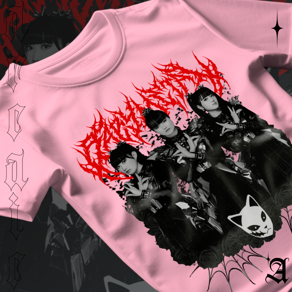 Camiseta Basica Algodao Ou Oversized Babymetal Integrantes Simbolo