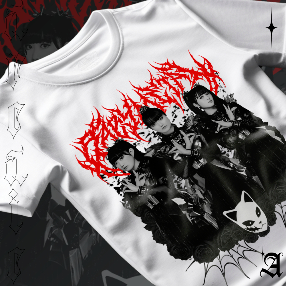 Camiseta Basica Algodao Ou Oversized Babymetal Integrantes Simbolo