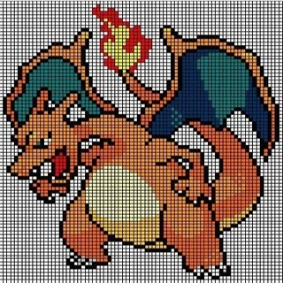 Kit Evolução do Charmander do Pokémon em Pixel Arte ( ímã / Totem )
