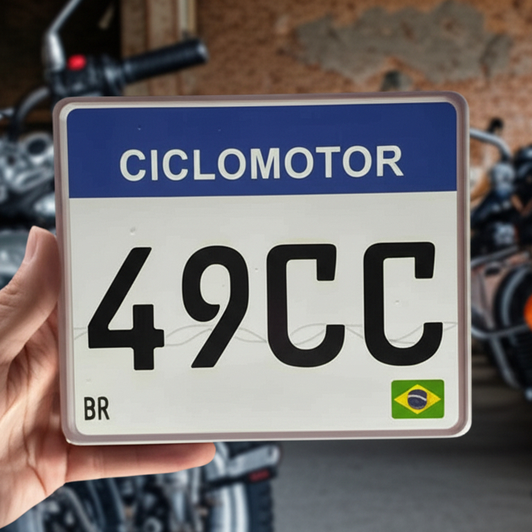 Placa Bra 49cc Identificação Decorativa Para Ciclomotor | Shopee Brasil