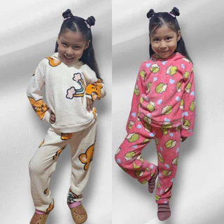 Conjunto Pijama de Blusa e Calça Infantil Ultra Soft Fleece  4 a 10 Unisex em Oferta na Shopee