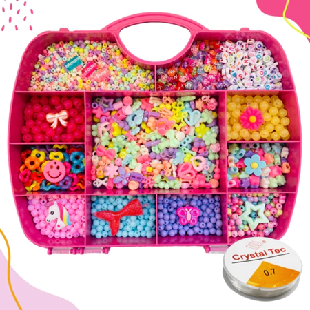 Maleta Kit Infantil Para Pulseira 1850 Peças + Silicone