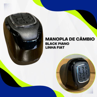 Bola manopla de câmbio Fiat Mobi Strada Palio Siena Uno Preto brilhante black piano 5 marchas