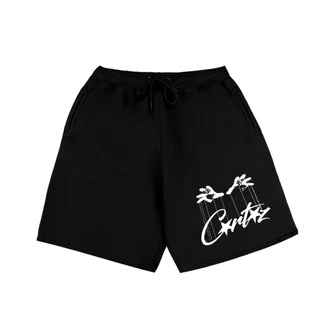 Bermuda Moletom Streetwear C Marionete Personalizada Cordão Ponteira de Ferro