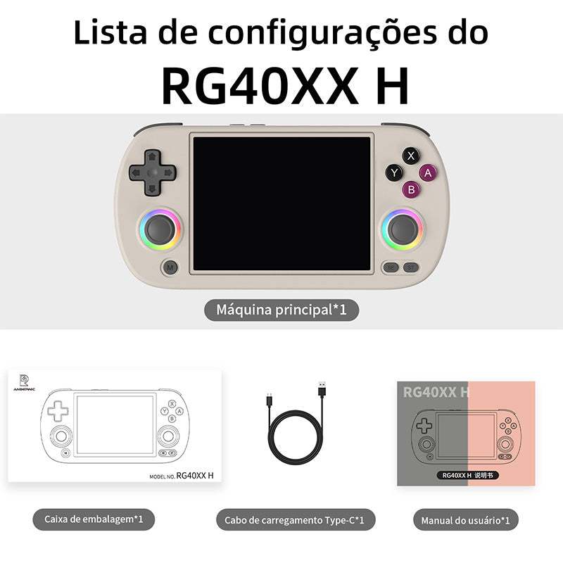 Anbernic RG40XX H Console Portátil Retrô Com MicroSD recheado de