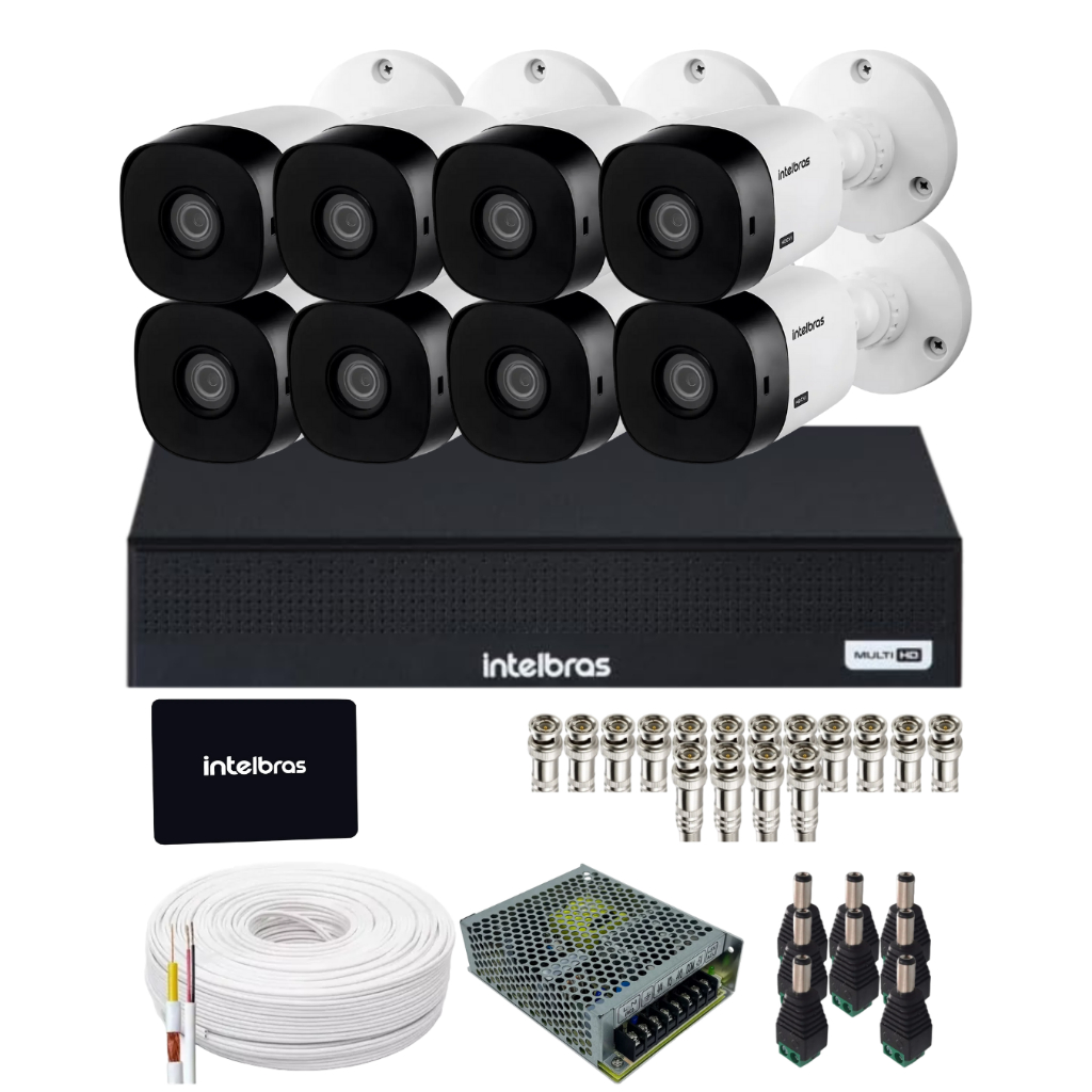 Kit 8 Câmeras Intelbras 1120b Dvr Mhdx 8 Canais Ssd 512gb | Shopee Brasil