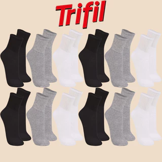 Kit com 12 Pares de Meias Trifil Sport Modelo Cano Médio Lisa Básica Esportiva Calcanhar Verdadeiro em Oferta na Shopee