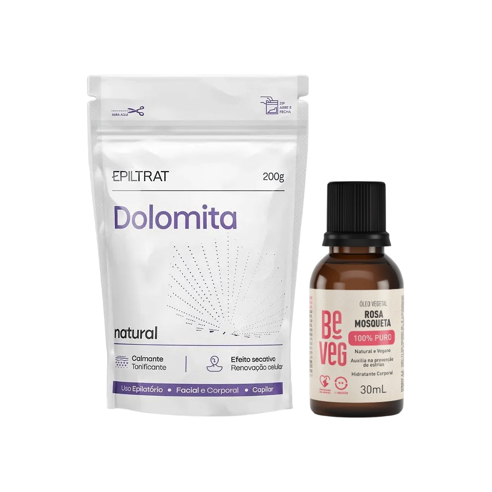 Kit Clareador Dolomita Labotrat 200g + Óleo de Rosa Mosqueta 100