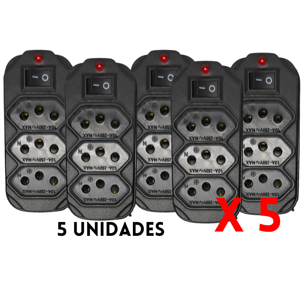 5unidades Benjamin adaptador com Interruptor Liga e Desliga/ 3