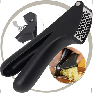 Espremedor De Alho Preto Aço Inox Profissional Amassador Triturador Premium Luxo Fácil Uso em Oferta na Shopee