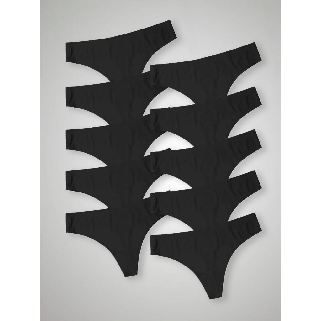 Kit com 10 Calcinhas Fio Dental Sem Costura Segunda Pele