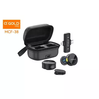 Microfone de Lapela Sem fio Magnético 2 EM 1 Type C e Lightning Agold MCF-38