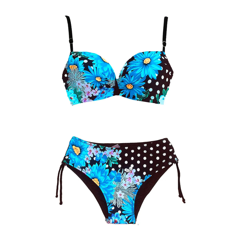 Biquíni Plus Size Estampa Floral Calcinha Cintura Alta 33028 | Shopee ...