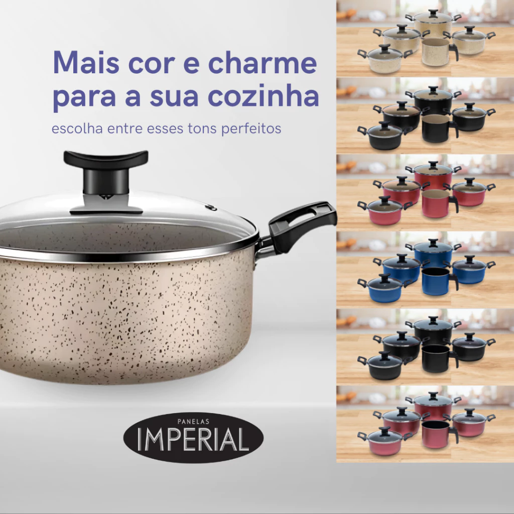 Conjunto Panela Antiaderente 5 peças