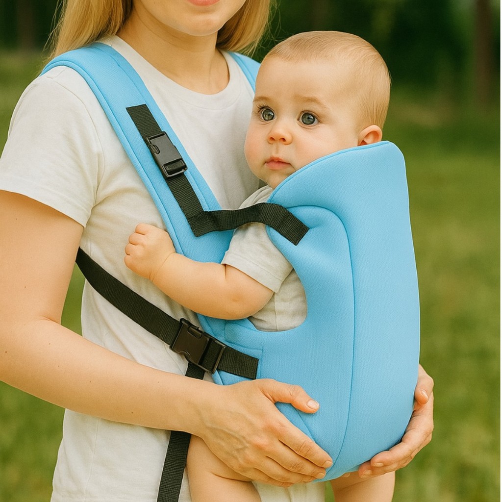 Mochila Canguru Bebê Seguro Alças Ajustáveis e Trava Velcro