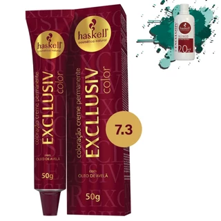 Coloração Profissional 7.3 Louro Médio Dourado Excllusiv Color Haskell