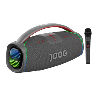 Caixa de som 200W JOOG Pair X com Microfone s/ fio IPX6 LED em Oferta na Shopee