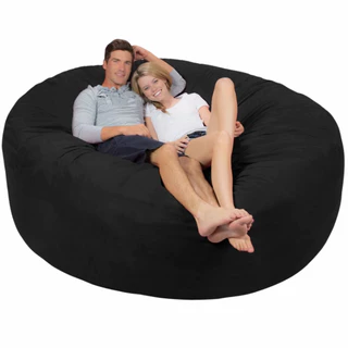 Puff Grande Preto Redondo em Tecido Suede ou Courino 1.40x20 sem Enchimento Indeformável Extra Macio Lançamento