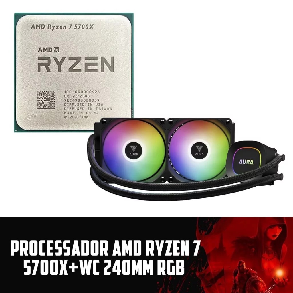 PC Gamer Ryzen 7 5700X, B550M Aorus Elite, Memória 32GB, SSD M.2
