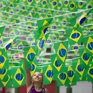 Faixa Varal Tirinhas Rabiola Estampada Verde e Amarelo Bandeira Brasil 4m Decoração Copa do Mundo em Oferta na Shopee