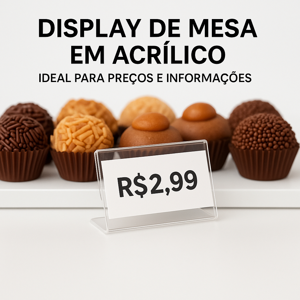 KIT Display para Preço Acrílico Porta Preço Comércio para Bu
