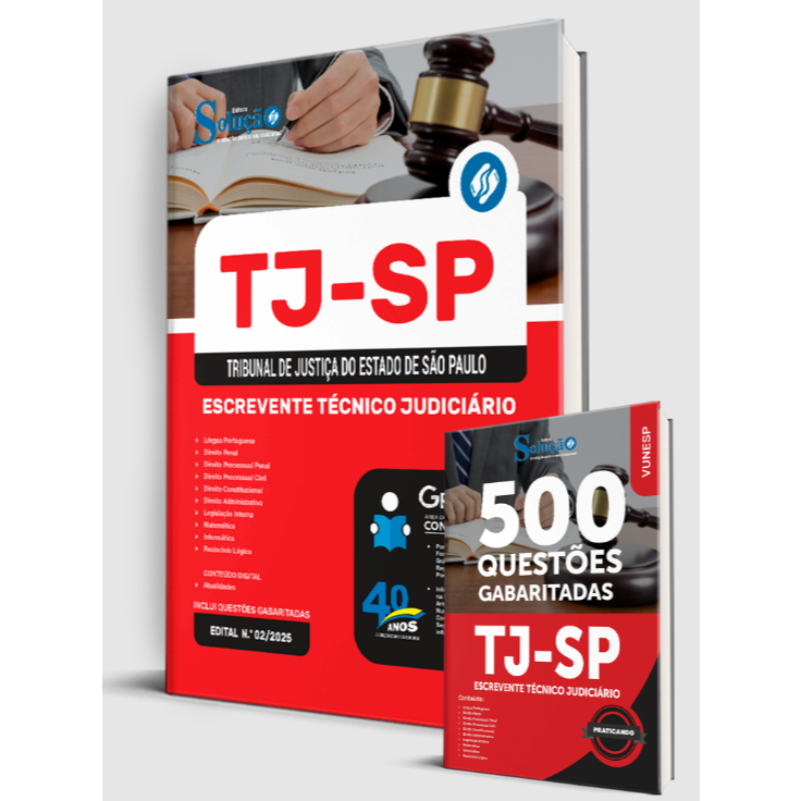 Combo TJ-SP 2025 - Escrevente Técnico Judiciário (Apostila + Caderno de ...