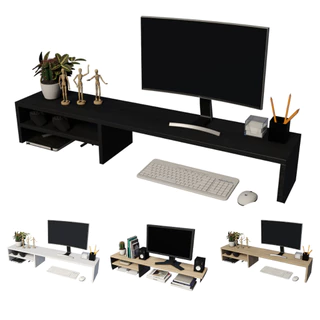 Suporte Para Monitor ou Notebook Base Elevatória Tríplex Moderno Gamer Escritório Quarto em 4 Cores