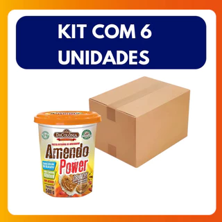 Kit C/ 6 Pastas De Amendoim Amendopower Dacolônia Crunchy 500g cada