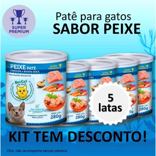 Kit Ração Úmida Patê Natural Gatos Maximo Sabor Peixe NatCat Pet Food Ração Molhada
