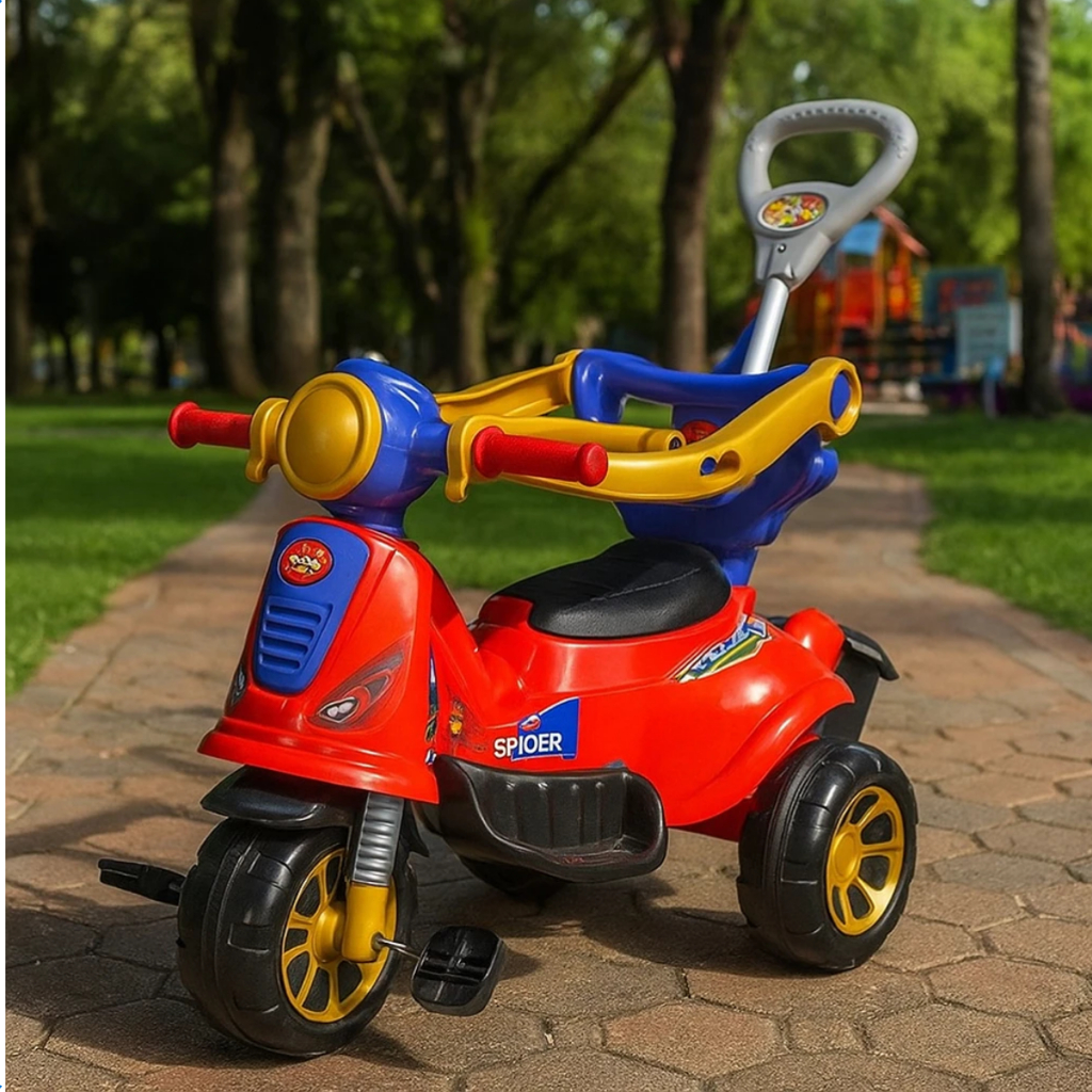 Motoca Triciclo Infantil Avespa Com Pedal e Haste Guia Empurrador ...