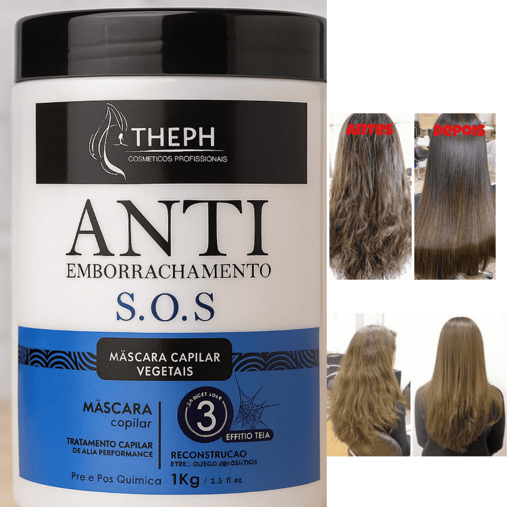 Mascara de Reconstrução Capilar SOS 3min THEPH Profissional 1kg Efeito ...