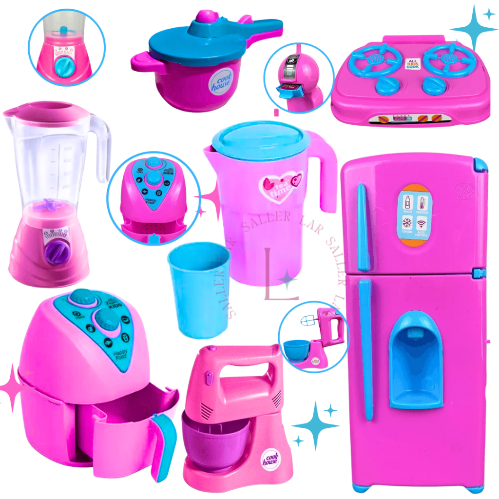 Kit Eletrodomésticos Infantil Cozinha de Brinquedo Utensílios Com 9 PCS ...